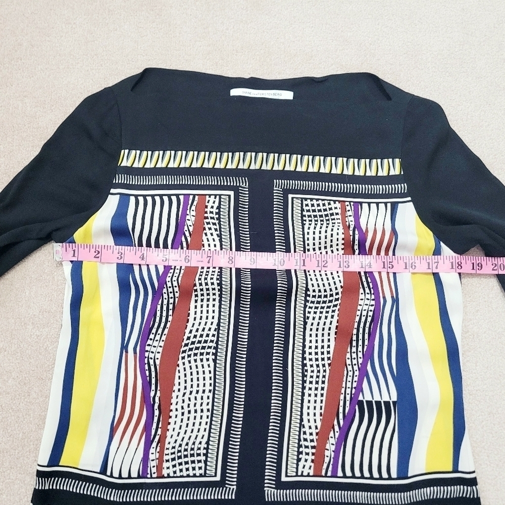 Diane von Furstenberg Silk Blend Shift Dress Women’s Size 6 Geometric Print - Picture 9 of 14